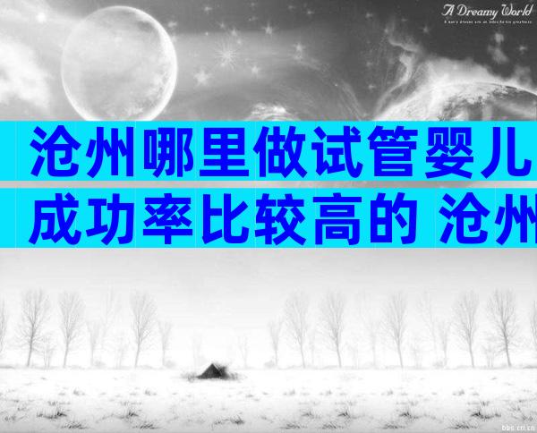 沧州哪里做试管婴儿成功率比较高的 沧州市做试管的是哪个医院